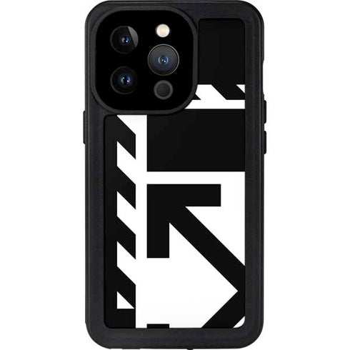 Black and White Geometric Shapes iPhone 15 Pro Waterproof Case